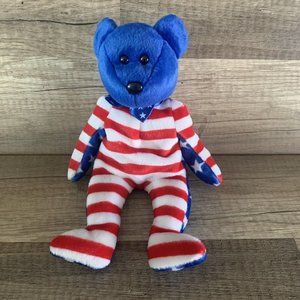 Liberty TY Beanie Baby w/ Tag 2001  patriotic USA Plush Bear 9"